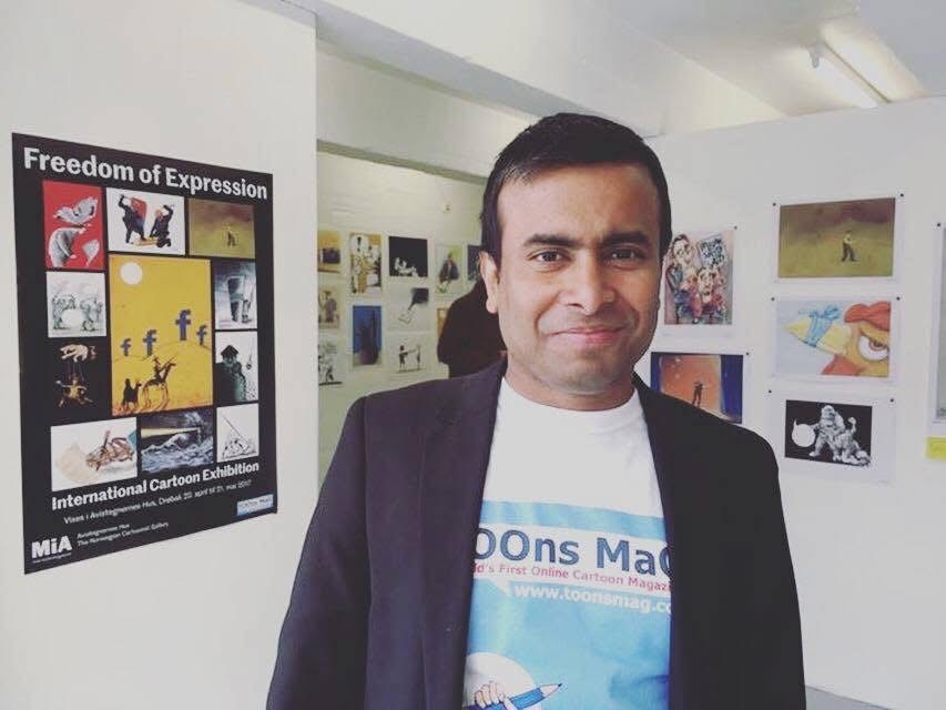 ARiF beside the Freedom of Expression International Cartoon Exhibition poster