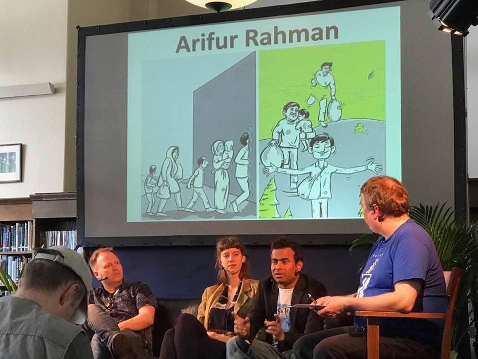 ARiF taking part in a discussion with fellow artists