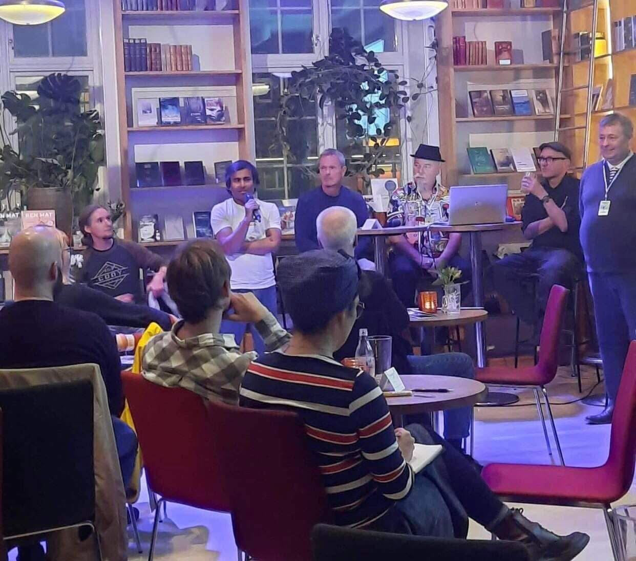 ARiF speaking during a public conversation